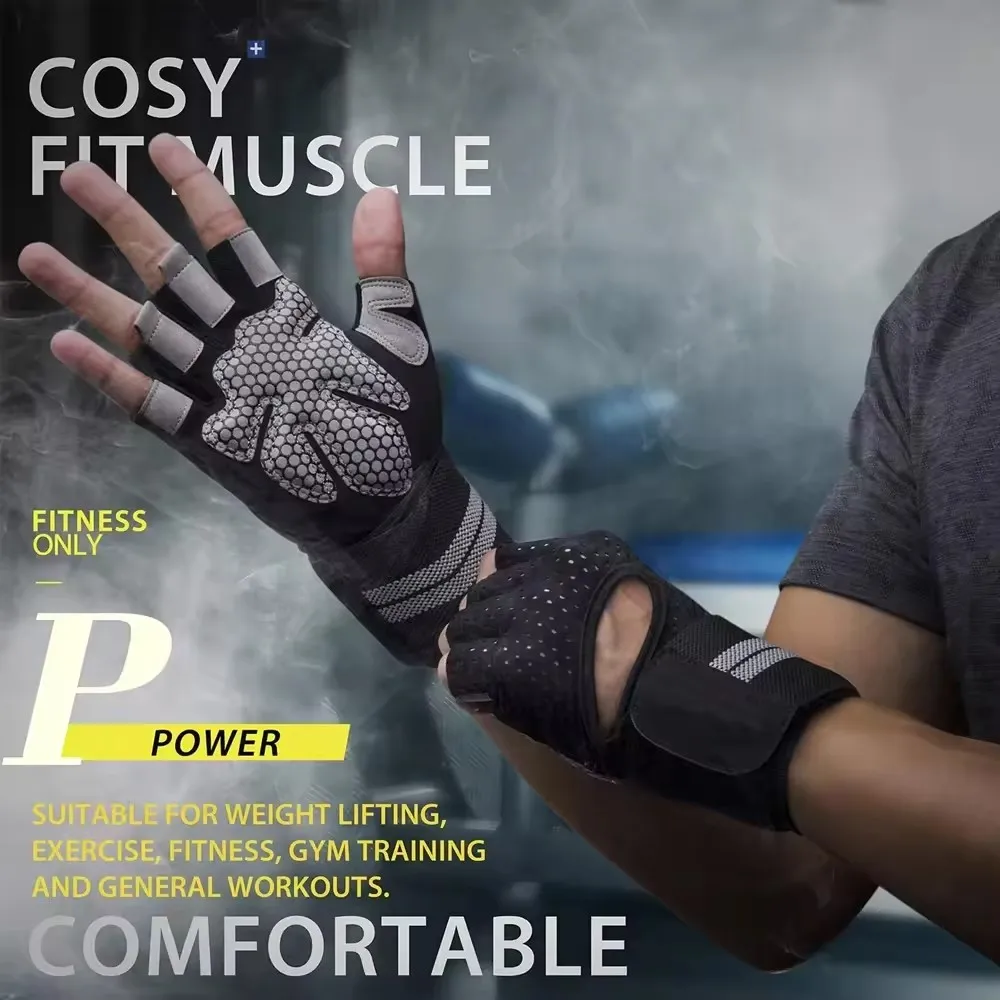 1Pair Half Finger Gym Fitness  - огляд і ціна Crossfit Training Gear