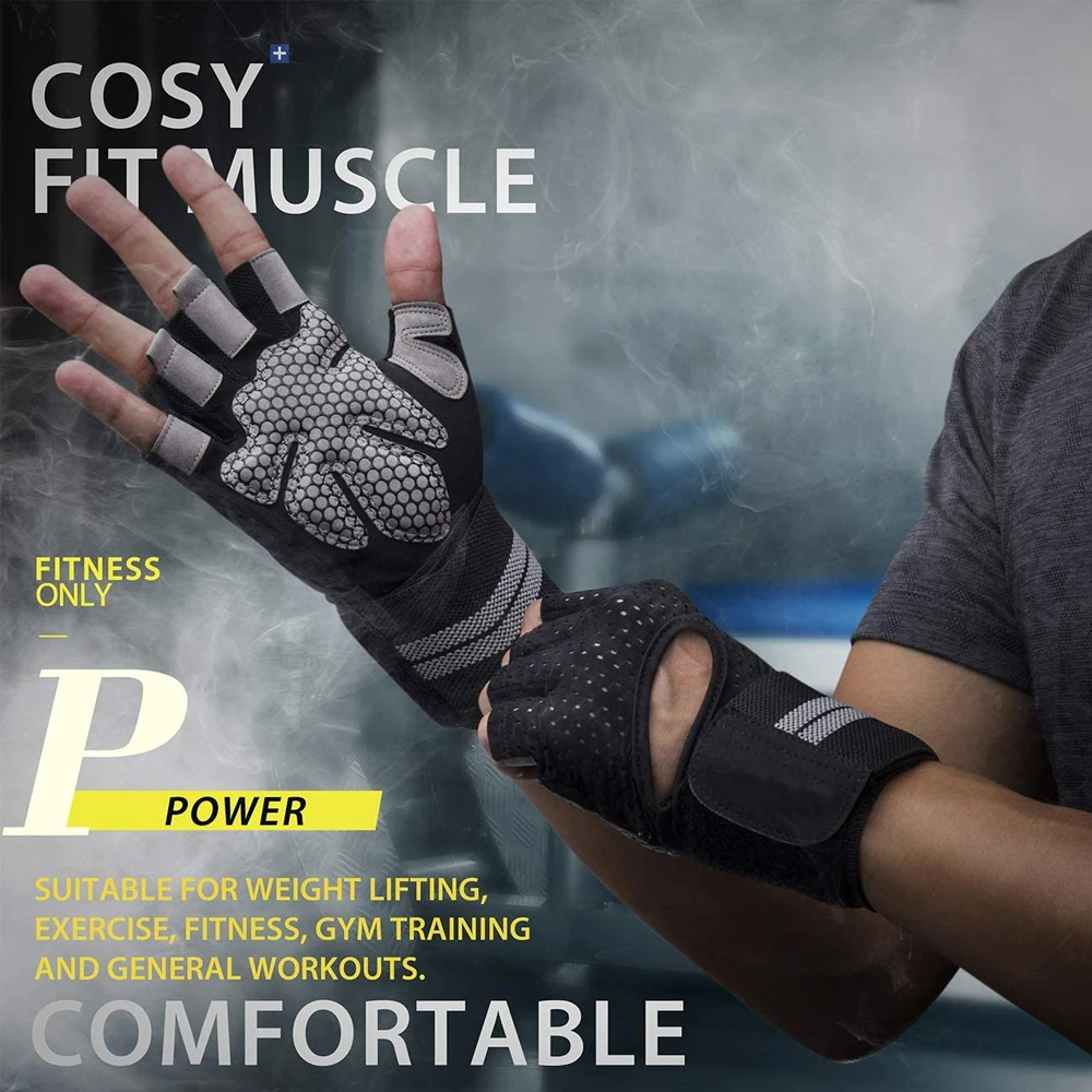 1Pair Half Finger Gym Fitness  - огляд і ціна Crossfit Training Gear